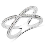 0.14 ct. Genuine White Diamond .925 Sterling Silver Ring for women