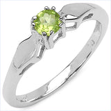 0.24 Carat Genuine Peridot .925 Sterling Silver Ring
