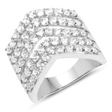 2.20 Carat Genuine White Topaz .925 Sterling Silver Ring