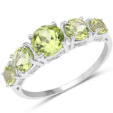 2.30 Carat Genuine Peridot .925 Sterling Silver Ring