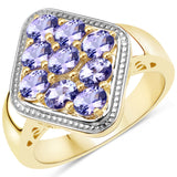 1.53 ct. Genuine Tanzanite .925 Sterling Silver Ring for women
