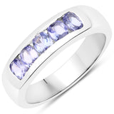 0.85 ct. Genuine Tanzanite .925 Sterling Silver Ring for women
