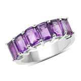 3.30 ct. Genuine Amethyst .925 Sterling Silver Ring for women