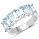 4.08 Carat Genuine  Blue Topaz .925 Sterling Silver Ring