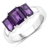 1.95 ct Genuine Amethyst .925 Sterling Silver Ring for women
