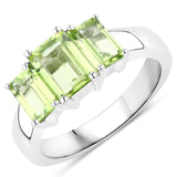 2.10 ct Genuine Peridot .925 Sterling Silver Ring