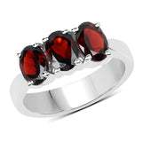 2.85 ct. Genuine  Garnet .925 Sterling Silver Ring for women