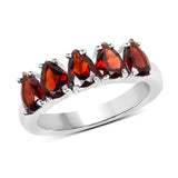 2.25 ct. Genuine  Garnet .925 Sterling Silver Ring