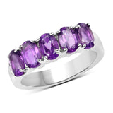 2.15 Carat Genuine Amethyst .925 Sterling Silver Ring