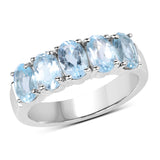 2.55 Carat Genuine Blue Topaz .925 Sterling Silver Ring