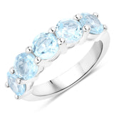4.00 ct Genuine Blue Topaz .925 Sterling Silver Ring