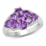 2.16 ct. Genuine Amethyst .925 Sterling Silver Ring for women