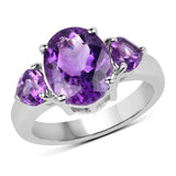 4.06 ct. Genuine Amethyst .925 Sterling Silver Ring for women