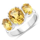 3.65 Carat Genuine Citrine .925 Sterling Silver Ring
