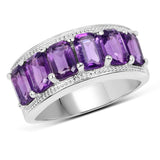 3.3 ct Genuine Amethyst .925 Sterling Silver Ring for women