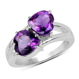 2.8 ct Genuine Amethyst .925 Sterling Silver Ring