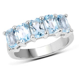 3.00 ct. Genuine Blue Topaz .925 Sterling Silver Ring for women