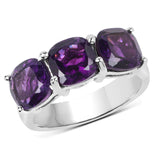 3.45 Carat Genuine Amethyst .925 Sterling Silver Ring