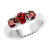 1.65 ct. Genuine  Garnet .925 Sterling Silver Ring for women
