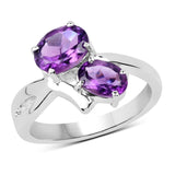 1.95 Carat Genuine Amethyst .925 Sterling Silver Ring