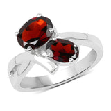 2.55 ct. Genuine  Garnet .925 Sterling Silver Ring