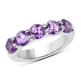 2.25 ct. Genuine Amethyst .925 Sterling Silver Ring for women