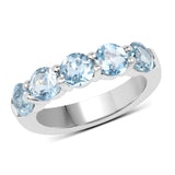 3.00 ct Genuine Blue Topaz .925 Sterling Silver Ring