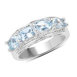 2.40 Carat Genuine  Blue Topaz .925 Sterling Silver Ring