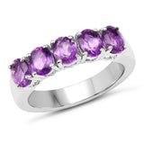 1.70 ct. Genuine  Amethyst .925 Sterling Silver Ring