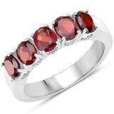 2.50 ct. Genuine Garnet .925 Sterling Silver Ring