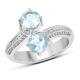 1.90 Carat Genuine Blue Topaz .925 Sterling Silver Ring
