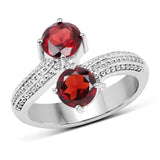 1.80 Carat Genuine Garnet .925 Sterling Silver Ring