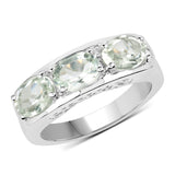 2.40 ct. Genuine Green Amethyst .925 Sterling Silver Ring