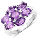 3.01 Carat Genuine Amethyst .925 Sterling Silver Ring