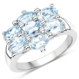3.57 Carat Genuine Blue Topaz .925 Sterling Silver Ring