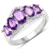2.34 Carat Genuine Amethyst .925 Sterling Silver Ring