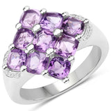 2.70 carat Genuine Amethyst .925 Sterling Silver Ring