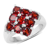 2.97 Carat Genuine  Garnet .925 Sterling Silver Ring