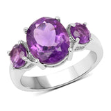 4.06 ct. Genuine Amethyst .925 Sterling Silver Ring