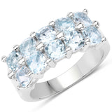 3.60 Carat Genuine Blue Topaz .925 Sterling Silver Ring