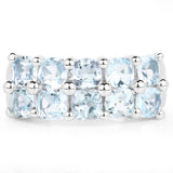 3.60 Carat Genuine Blue Topaz .925 Sterling Silver Ring