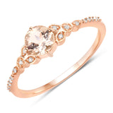 0.46 ct. Genuine Morganite and White Diamond 14K Rose Gold Ring