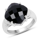 6.05 Carat Genuine Black Onyx .925 Sterling Silver Ring