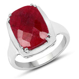 7.60 Carat Dyed Ruby .925 Sterling Silver Ring
