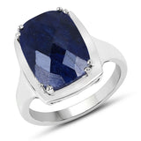 8.35 Carat Dyed Sapphire .925 Sterling Silver Ring
