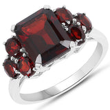 5.10 Carat Genuine Garnet .925 Sterling Silver Ring
