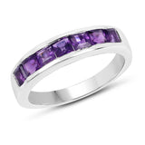 1.05 ct. Genuine Amethyst .925 Sterling Silver Ring