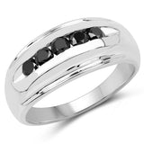 0.50 ct. Genuine Black Diamond .925 Sterling Silver Ring