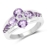 1.62 Carat Genuine Amethyst .925 Sterling Silver Ring