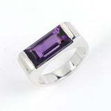 4.30 ct. Genuine Amethyst .925 Sterling Silver Ring